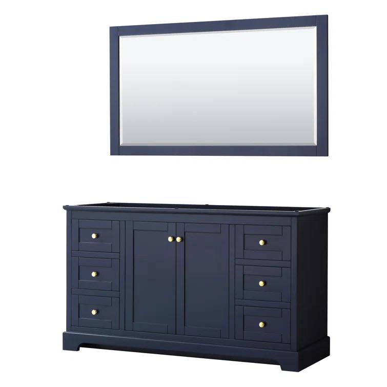 Wyndham Collection Avery 60'' Single Bathroom Vanity with Marble Top with Mirror