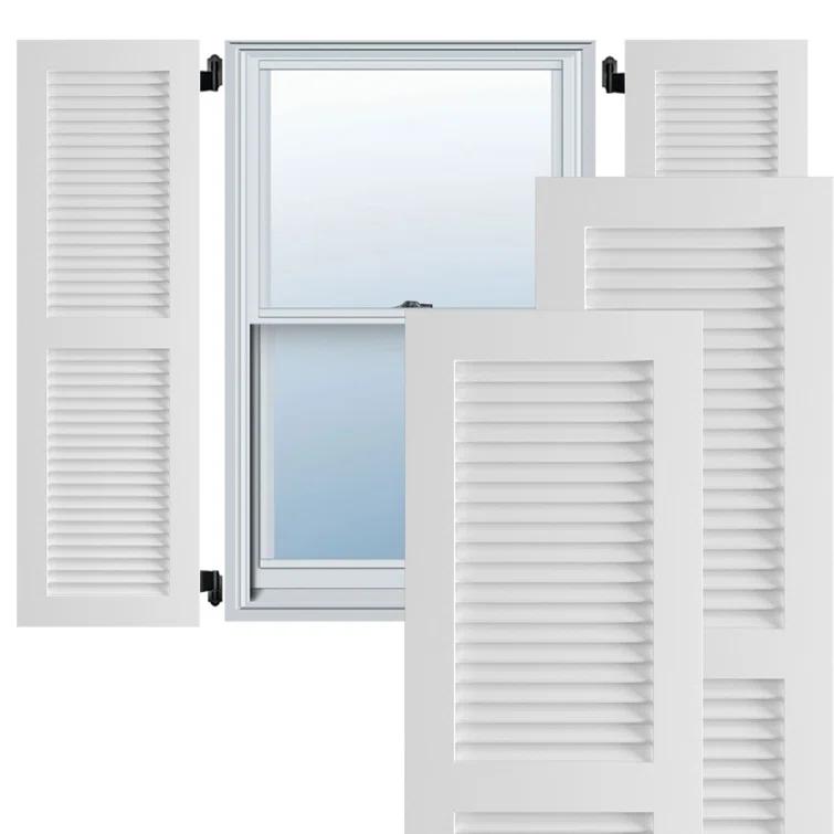 True Fit PVC Two Equal Louver Shutters