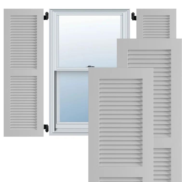 True Fit PVC Two Equal Louver Shutters