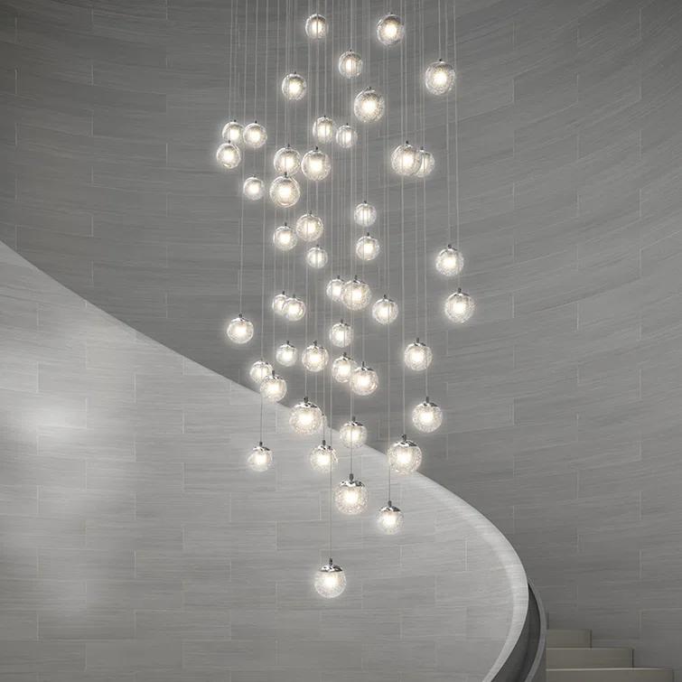 SONNEMAN Champagne Bubbles - Light Polished Chrome Cluster Pendant