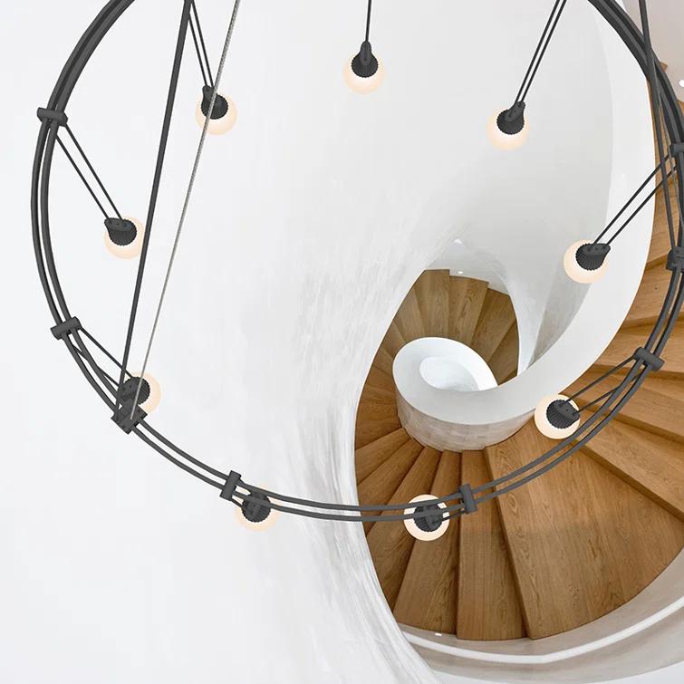 SONNEMAN Suspenders 9 - Light Dimmable LED Wagon Wheel Chandelier