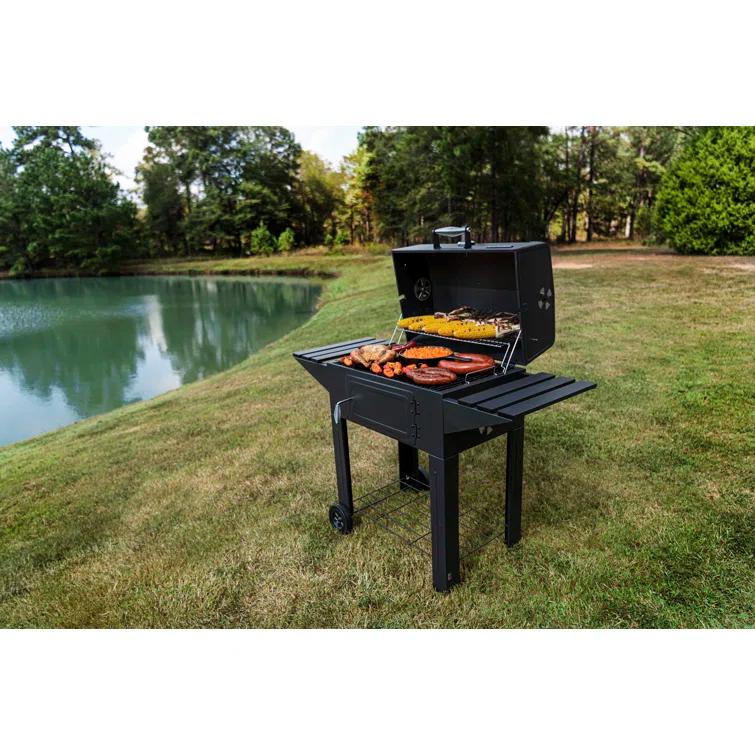 Charbroil American Gourmet Sante Fe 615 Charcoal Grill with Side Shelves