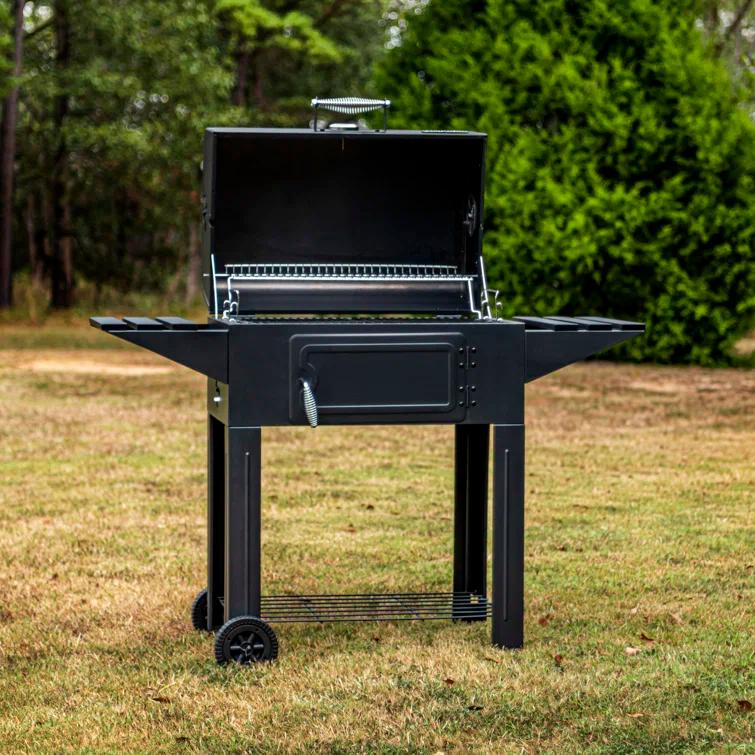 Charbroil American Gourmet Sante Fe 615 Charcoal Grill with Side Shelves