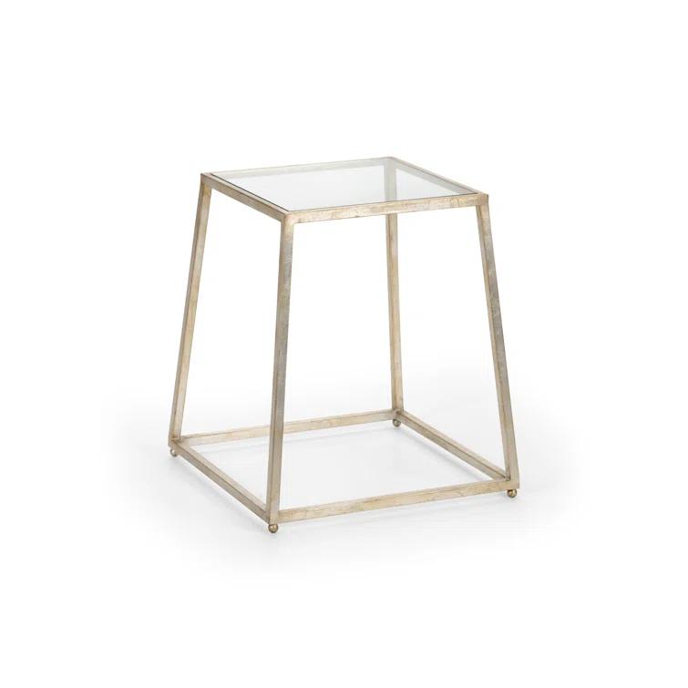 Chelsea House Bauhaus Glass Top End Table