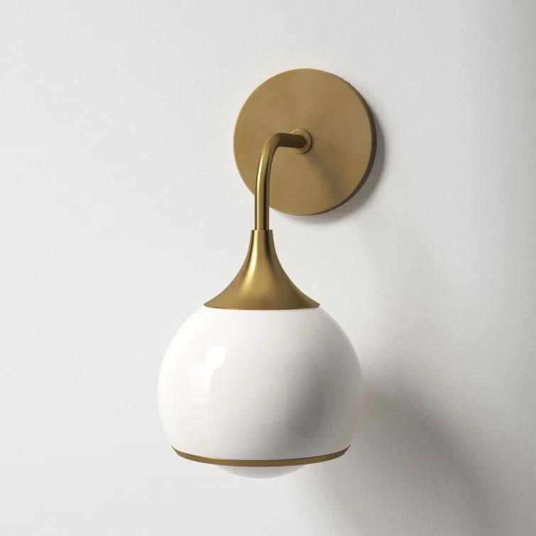 Kegan Single Light Glass Dimmable Armed Sconce