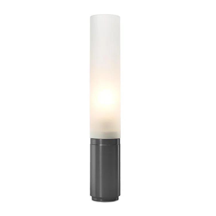 Elise 18" Silver Machined Aluminum Table Lamp with Frosted Acrylic