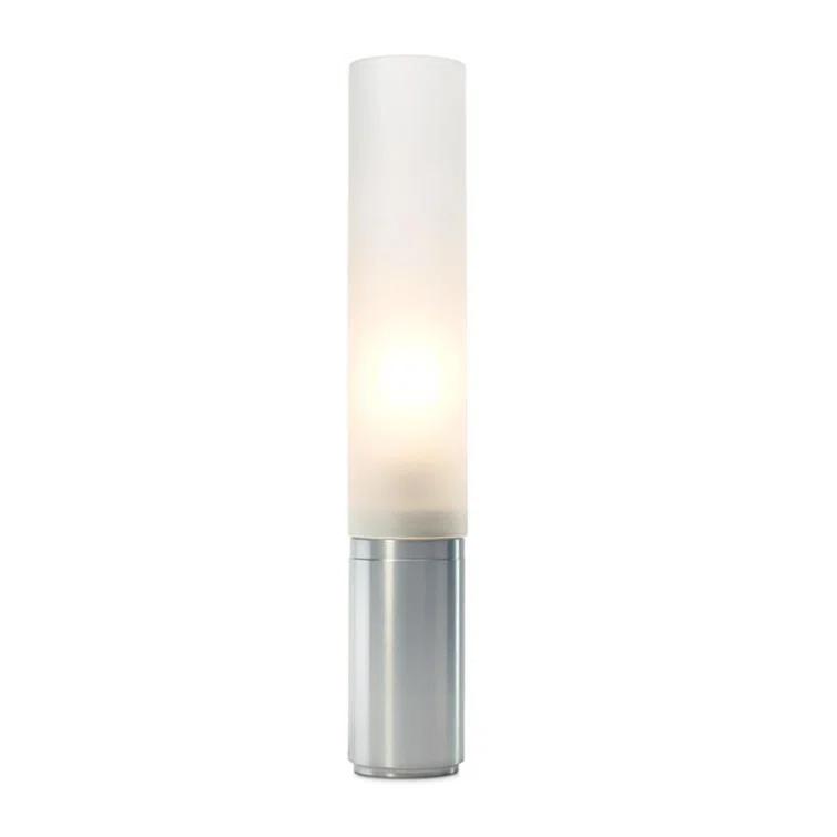 Elise 18" Silver Machined Aluminum Table Lamp with Frosted Acrylic