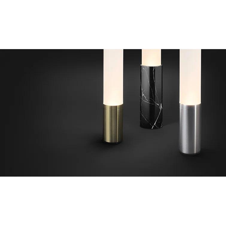 Elise 18" Silver Machined Aluminum Table Lamp with Frosted Acrylic