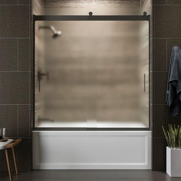 Levity 59.62" x 62" Bypass Bath Door with CleanCoat® Technology