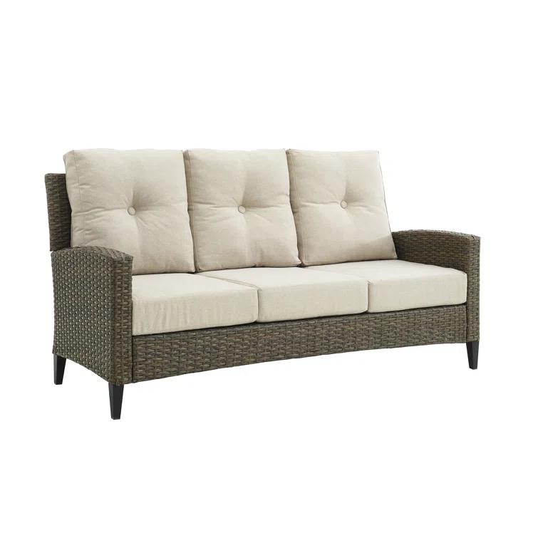 Rockport 77.13'' Polyethylene (PE) Wicker Outdoor Patio Sofa