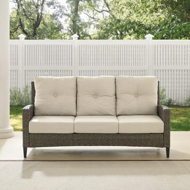 Rockport 77.13'' Polyethylene (PE) Wicker Outdoor Patio Sofa