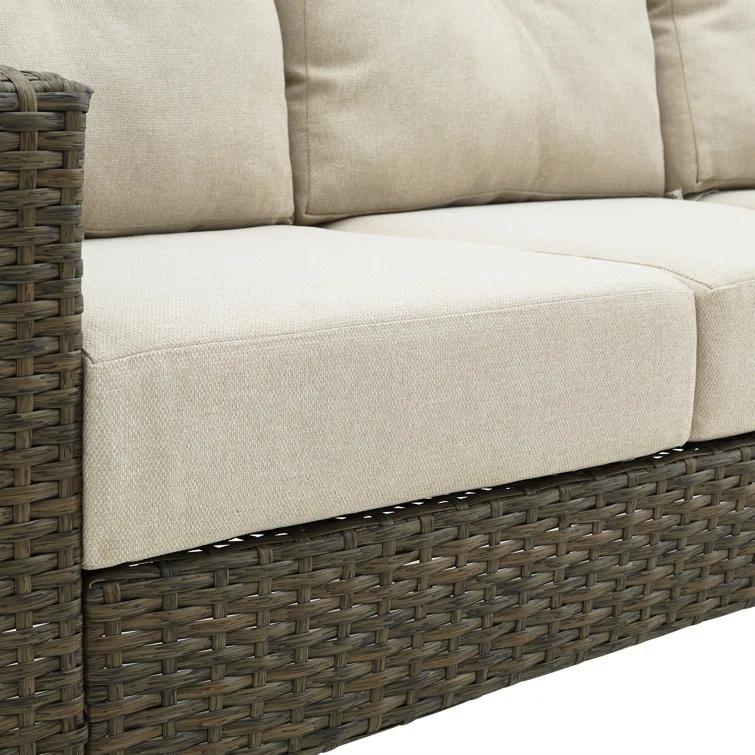 Rockport 77.13'' Polyethylene (PE) Wicker Outdoor Patio Sofa