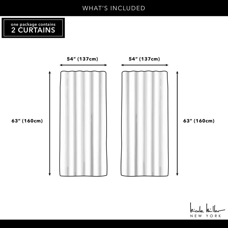 Nicole Miller Nicole Miller Faux Linen Slub Textured Hidden Tab/Rod Pocket Top Light Filtering Curtain Panel Pair (Set of 2)