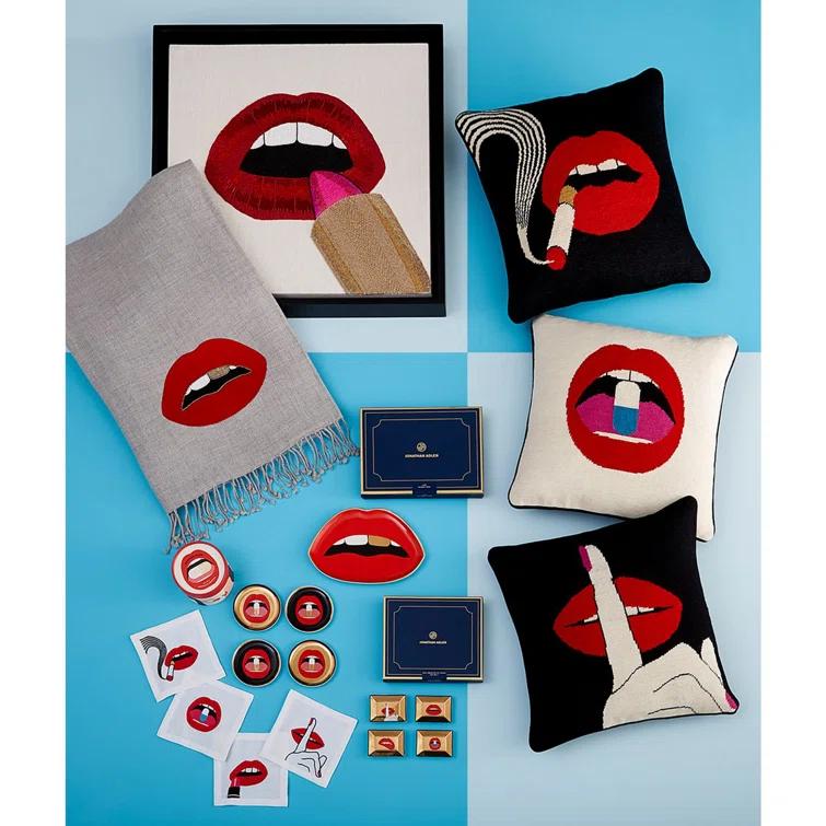Jonathan Adler Lips NDLPT Pillow - Hush