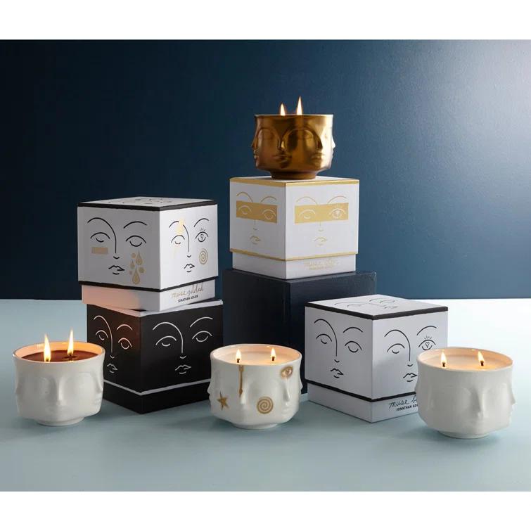 Muse Gilded Scented Designer Candle with Ceramic Holder