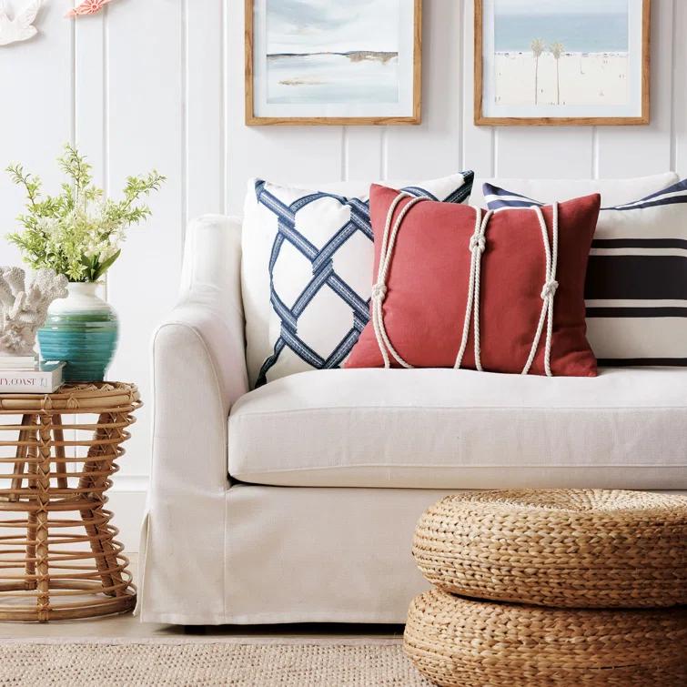 Striped Reversible Throw Pillow
