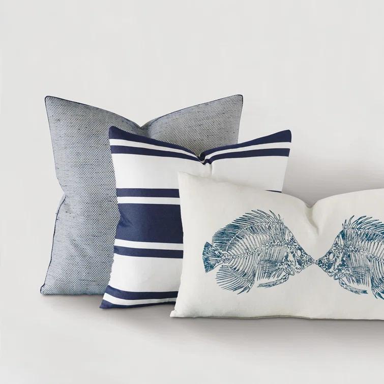 Striped Reversible Throw Pillow