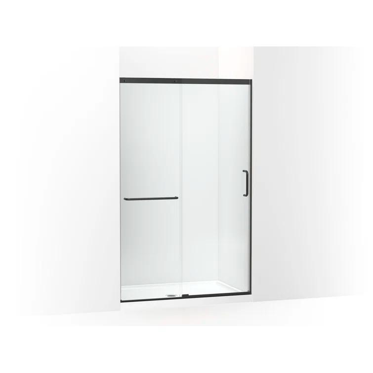 Elate Tall Sliding Shower Door, 75-1/2-In H X 44-1/4 - 47-5/8-In W, With Heavy 5/16-In Thick Crystal Clear Glass