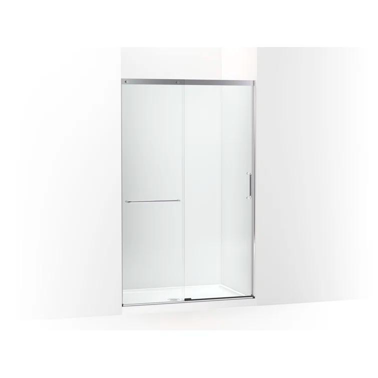 Elate Tall Sliding Shower Door, 75-1/2-In H X 44-1/4 - 47-5/8-In W, With Heavy 5/16-In Thick Crystal Clear Glass