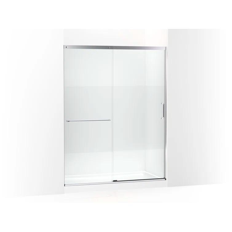 Elate Tall Sliding Shower Door, 75-1/2-In H X 56-1/4 - 59-5/8-In W, With Heavy 5/16-In Thick Crystal Clear Glass