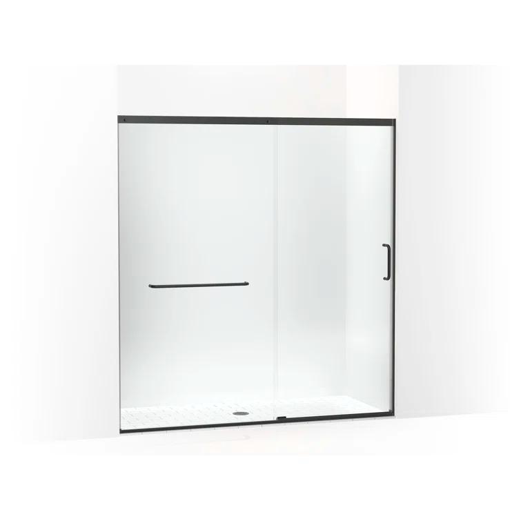 Sliding Shower Door, 75-1/2-In H X 68-1/4 - 71-5/8-In W, With Heavy 5/16-In Thick Crystal Clear Glass
