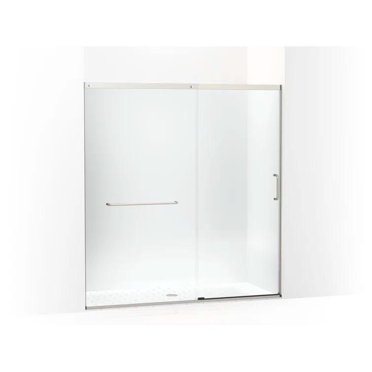 Sliding Shower Door, 75-1/2-In H X 68-1/4 - 71-5/8-In W, With Heavy 5/16-In Thick Crystal Clear Glass