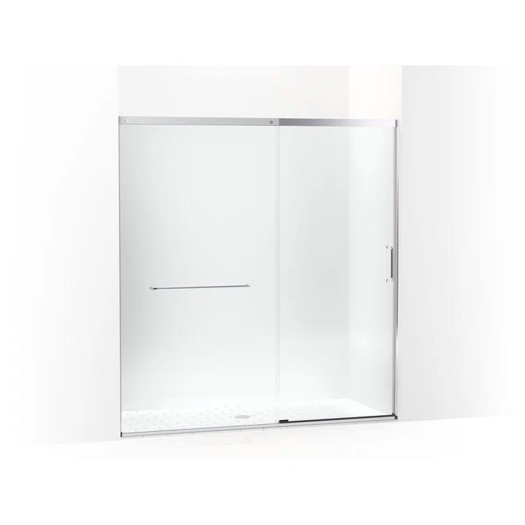 Sliding Shower Door, 75-1/2-In H X 68-1/4 - 71-5/8-In W, With Heavy 5/16-In Thick Crystal Clear Glass