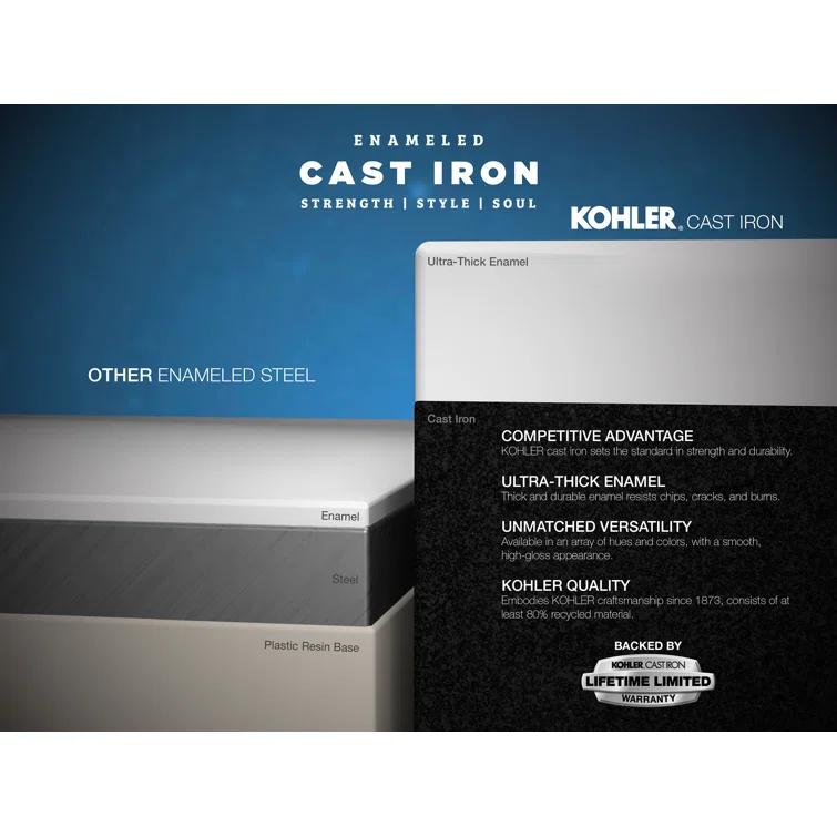 Villager 60" x 30" Alcove Soaking Cast Iron Bathtub