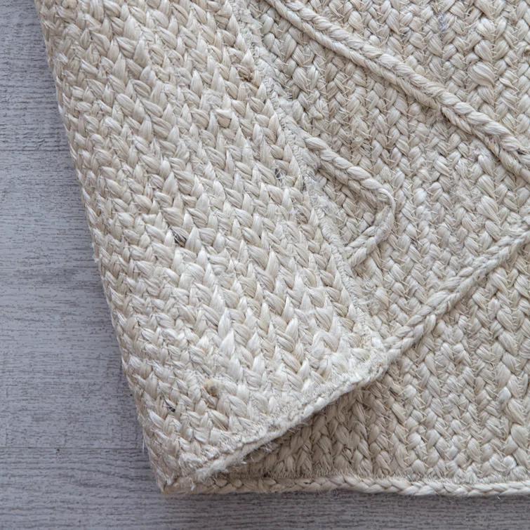 Albans Chevron Handmade Hand-Loomed Jute Area Rug in Ivory