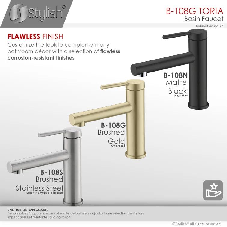 STYLISH Stylish Solace Toria One-Handle 6 3/8" Centerset Bathroom Faucet B-108G