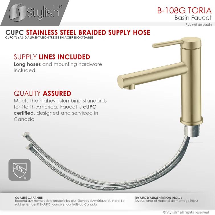 STYLISH Stylish Solace Toria One-Handle 6 3/8" Centerset Bathroom Faucet B-108G
