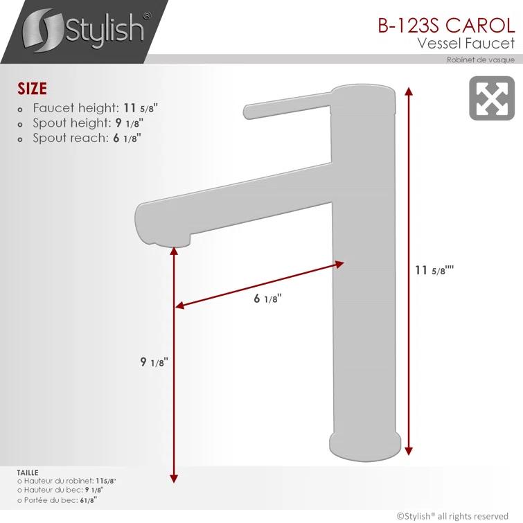 Stylish Aura Carol One-Handle Vessel Bathroom Faucet