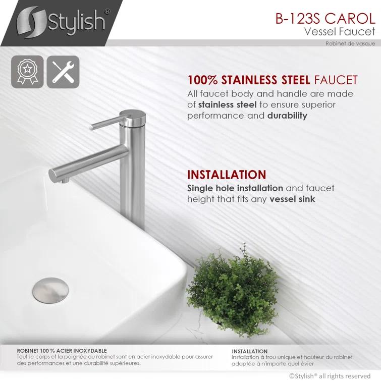 Stylish Aura Carol One-Handle Vessel Bathroom Faucet