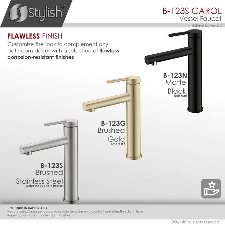 Stylish Aura Carol One-Handle Vessel Bathroom Faucet