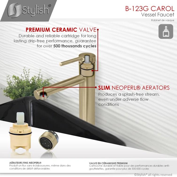 Stylish Aura Carol One-Handle Vessel Bathroom Faucet