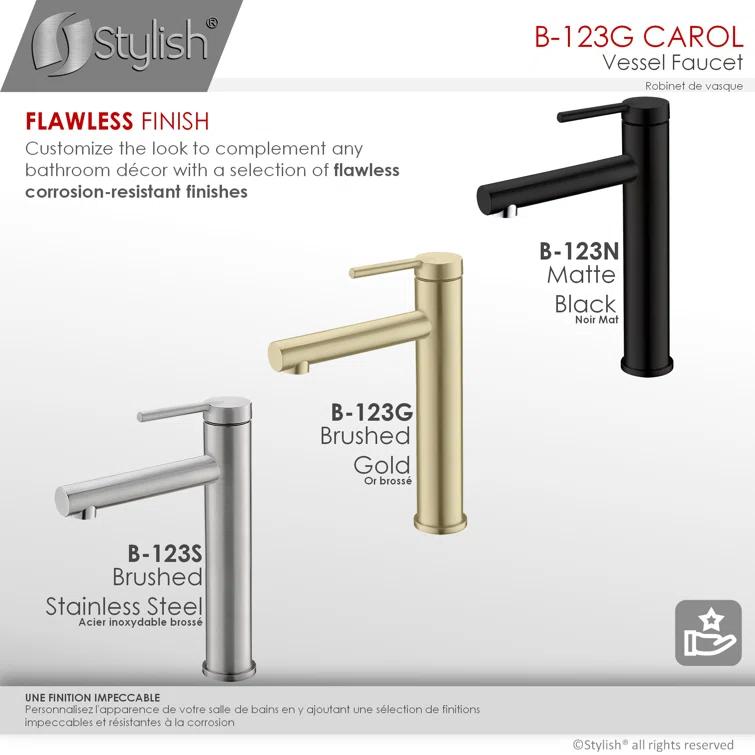 Stylish Aura Carol One-Handle Vessel Bathroom Faucet