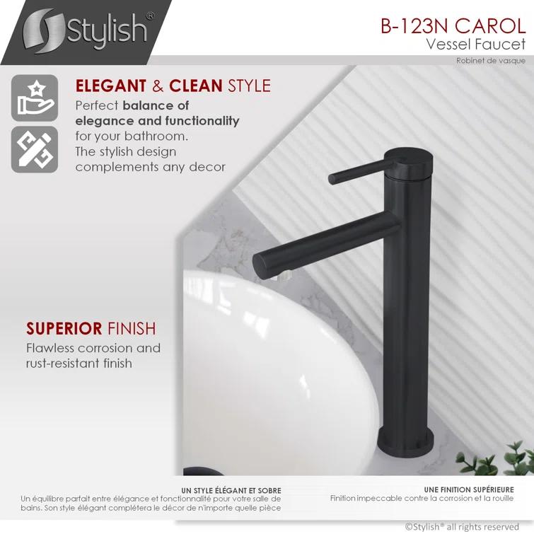 Stylish Aura Carol One-Handle Vessel Bathroom Faucet