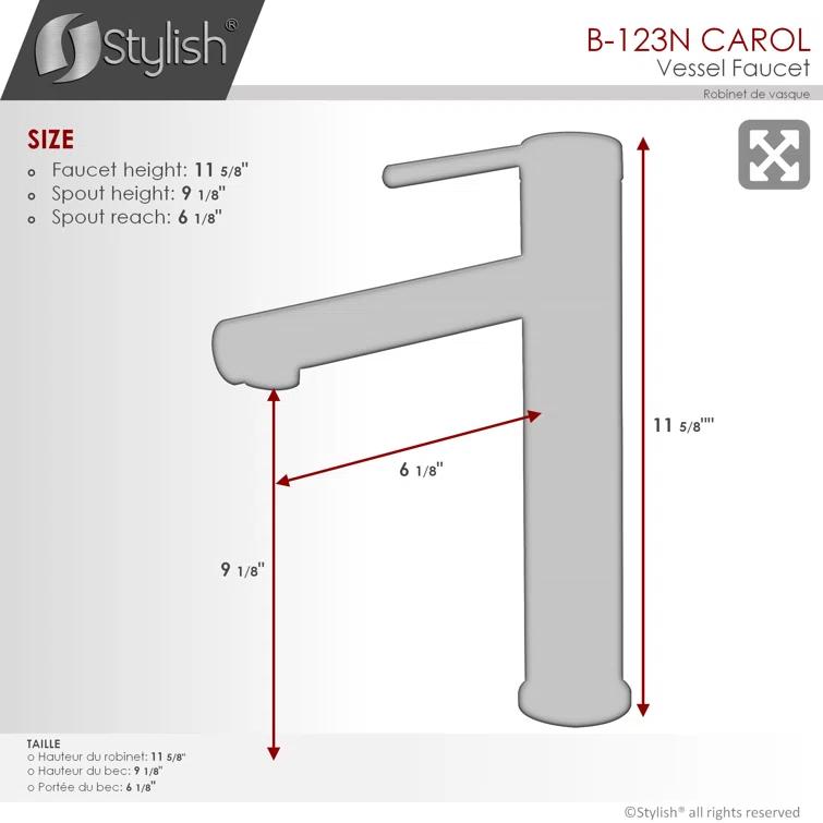 Stylish Aura Carol One-Handle Vessel Bathroom Faucet