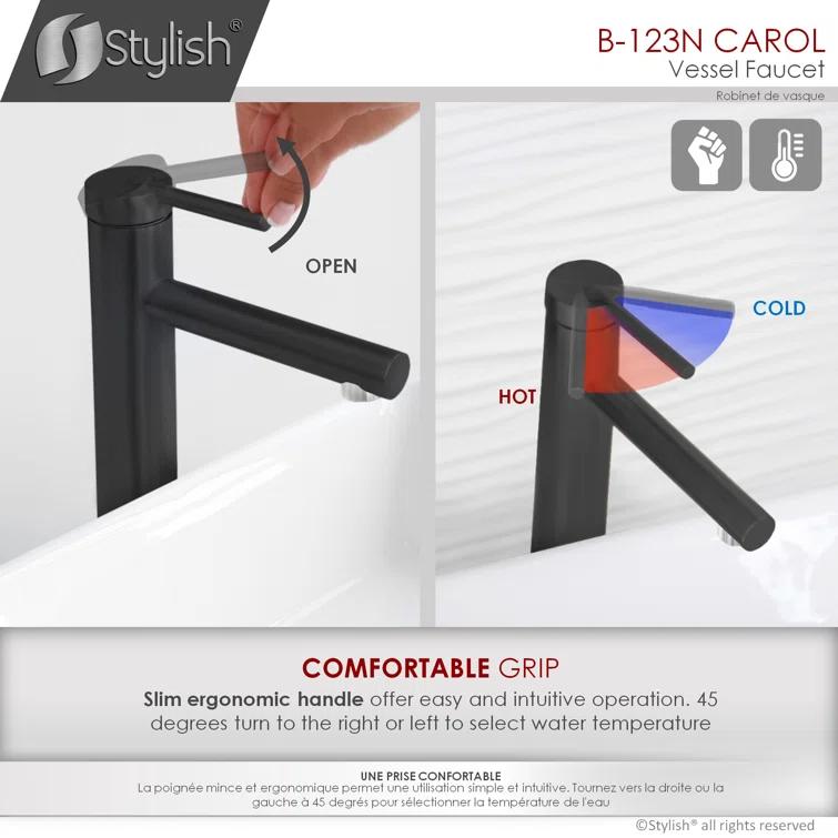 Stylish Aura Carol One-Handle Vessel Bathroom Faucet