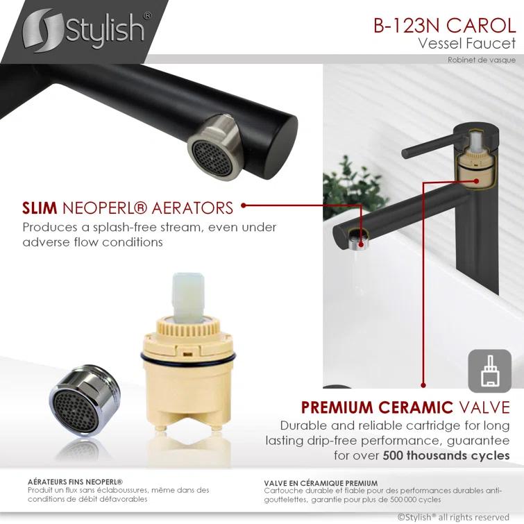 Stylish Aura Carol One-Handle Vessel Bathroom Faucet