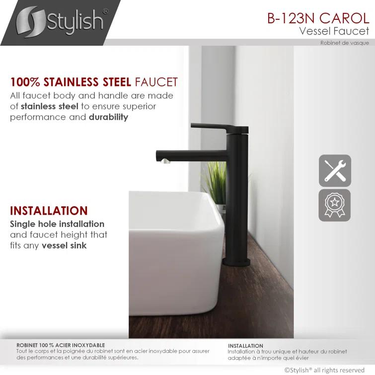 Stylish Aura Carol One-Handle Vessel Bathroom Faucet
