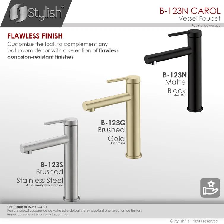 Stylish Aura Carol One-Handle Vessel Bathroom Faucet