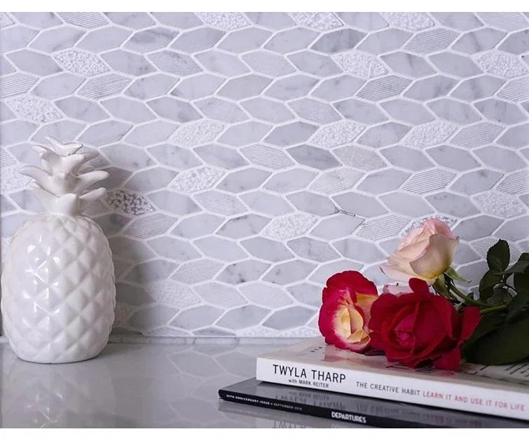 Apollo Tile 11.8 x 12 Wooden Marble Novelty Mosaic Tile