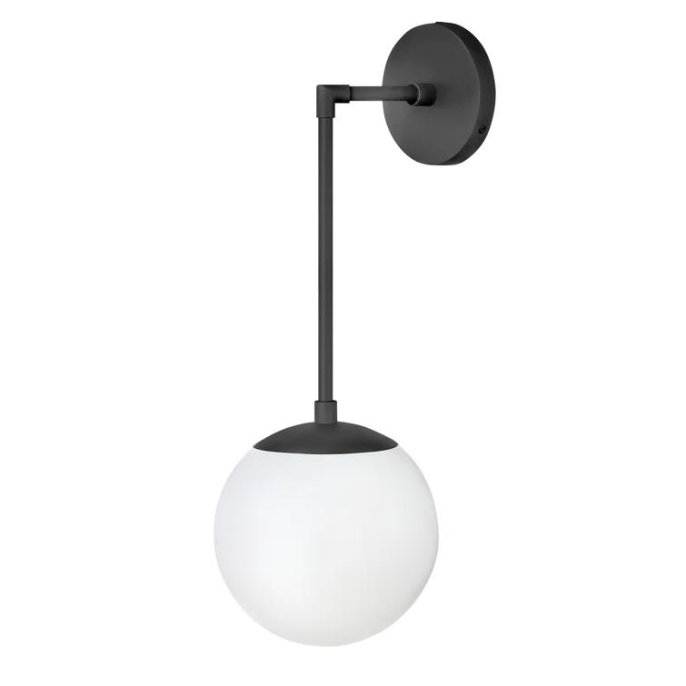 Nathanson Single Light Glass Dimmable Armed Sconce