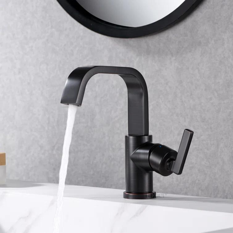 Single Hole Bathroom Faucet with Drain Assembly