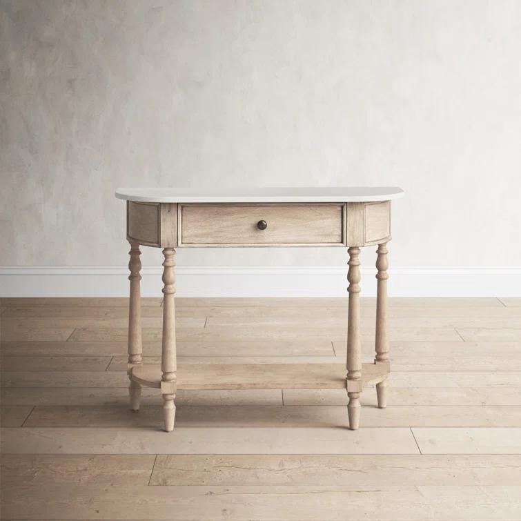 Danielle Marble 40" one- drawer Console Table