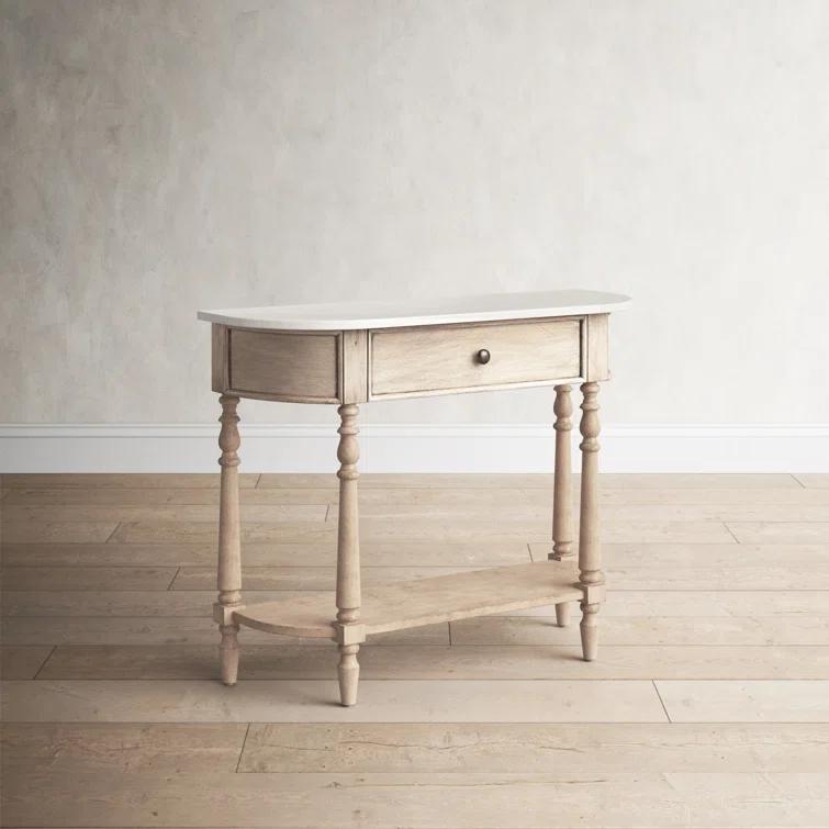 Danielle Marble 40" one- drawer Console Table