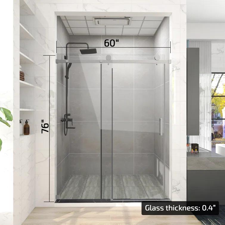 60'' W 76'' H Frameless Rectangle Shower Enclosure