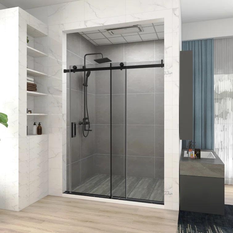 HHK HOME 60'' W 76'' H Frameless Rectangle Shower Enclosure HHKSS05-MB-6076