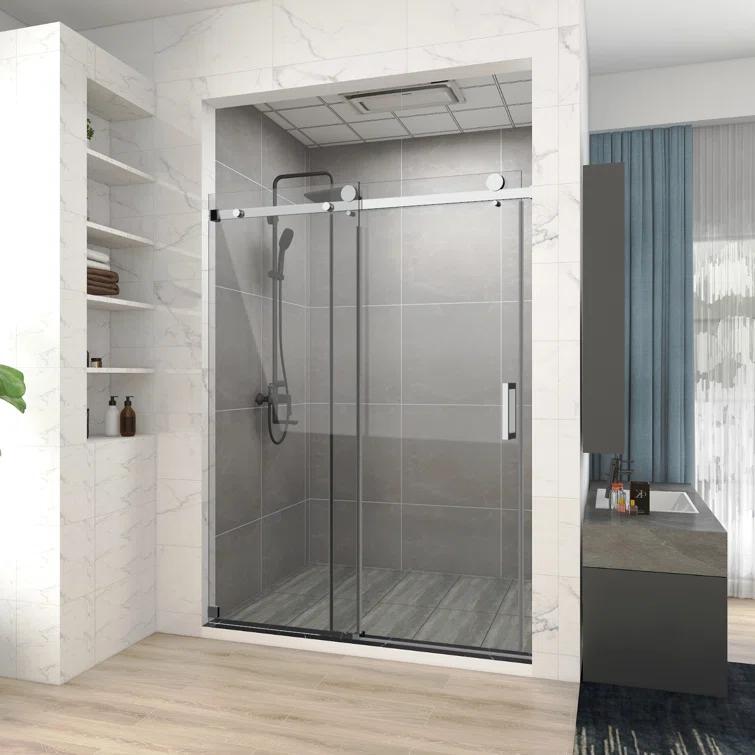 HHK HOME 60'' W 76'' H Frameless Rectangle Shower Enclosure HHKSS04-CH-6076